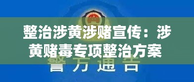 整治涉黃涉賭宣傳：涉黃賭毒專項整治方案 