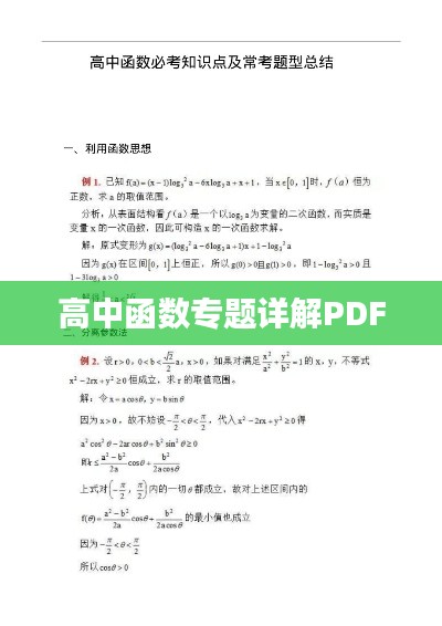 高中函數專題詳解PDF