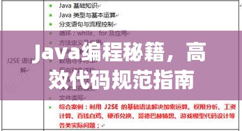 Java編程秘籍，高效代碼規范指南