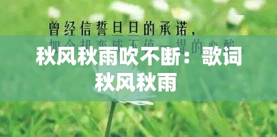 秋風(fēng)秋雨吹不斷：歌詞秋風(fēng)秋雨 