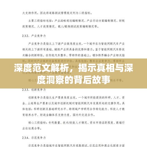 深度范文解析，揭示真相與深度洞察的背后故事