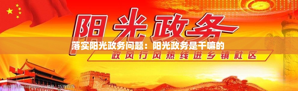 落實陽光政務問題：陽光政務是干嘛的 