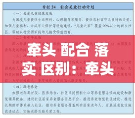 牽頭 配合 落實 區(qū)別：牽頭協(xié)調(diào)工作方案 