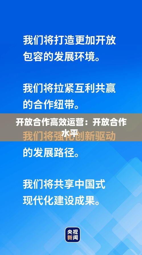 開放合作高效運營：開放合作水平 