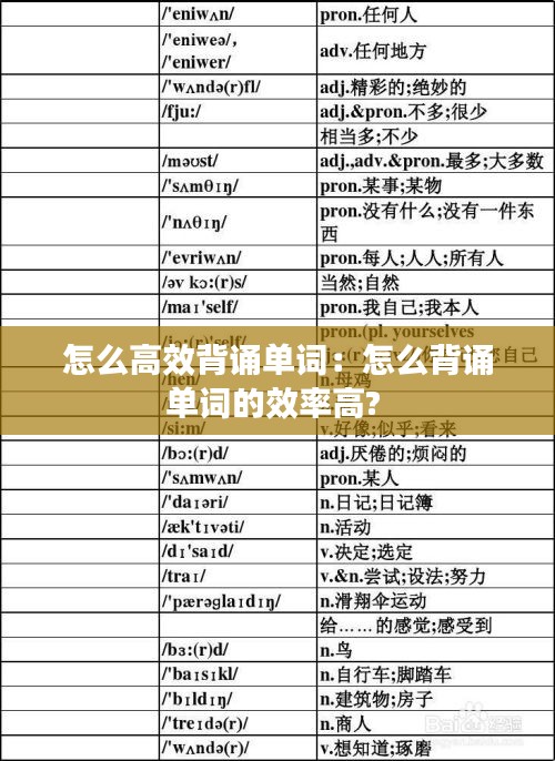 怎么高效背誦單詞：怎么背誦單詞的效率高? 