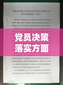 黨員決策落實(shí)方面：黨員執(zhí)行黨組織決議方面 