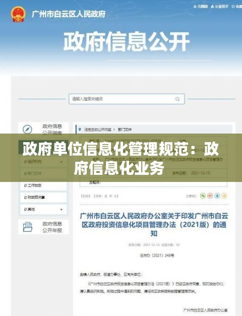 政府單位信息化管理規范：政府信息化業務 