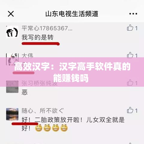 高效漢字：漢字高手軟件真的能賺錢嗎 