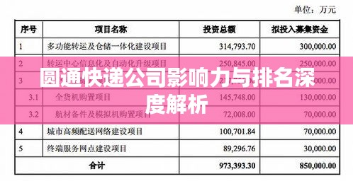 圓通快遞公司影響力與排名深度解析