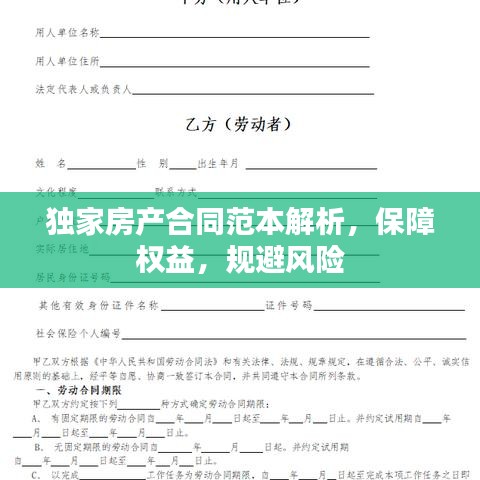 獨家房產合同范本解析，保障權益，規避風險