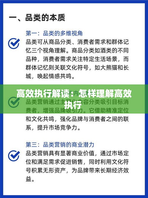 高效執行解讀：怎樣理解高效執行 