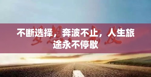 不斷選擇，奔波不止，人生旅途永不停歇