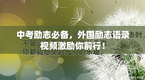 中考勵(lì)志必備，外國(guó)勵(lì)志語(yǔ)錄視頻激勵(lì)你前行！