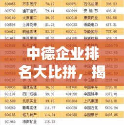 中德企業(yè)排名大比拼，揭秘優(yōu)秀公司影響力榜單