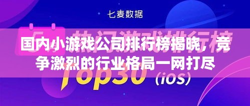 國內小游戲公司排行榜揭曉，競爭激烈的行業格局一網打盡