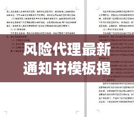 風險代理最新通知書模板揭秘，高效、規范、必備文檔標題