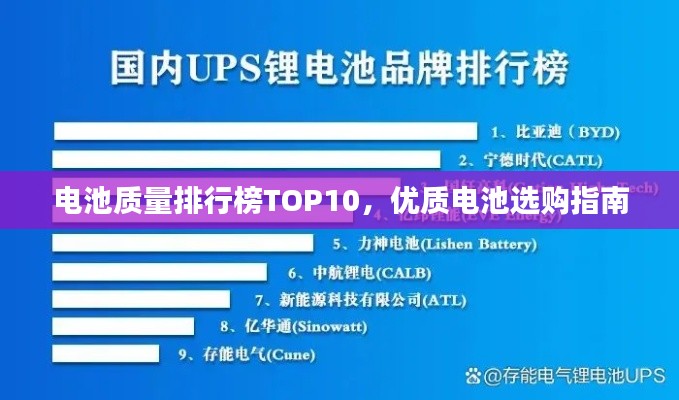 電池質(zhì)量排行榜TOP10，優(yōu)質(zhì)電池選購指南