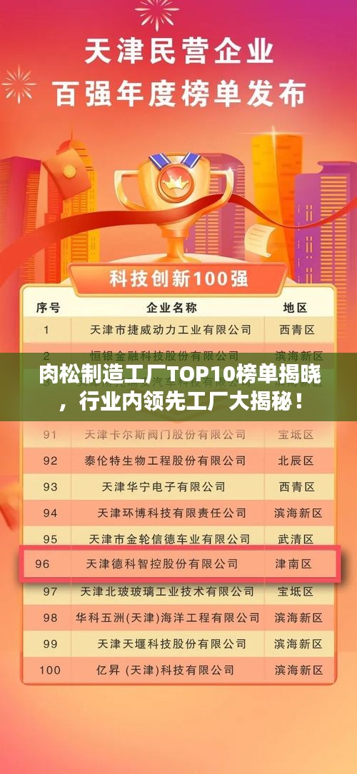 肉松制造工廠TOP10榜單揭曉，行業內領先工廠大揭秘！