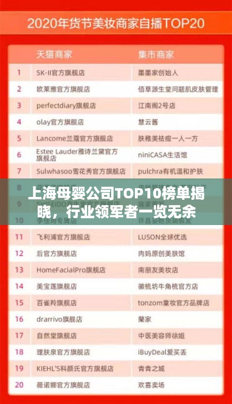 上海母嬰公司TOP10榜單揭曉，行業領軍者一覽無余