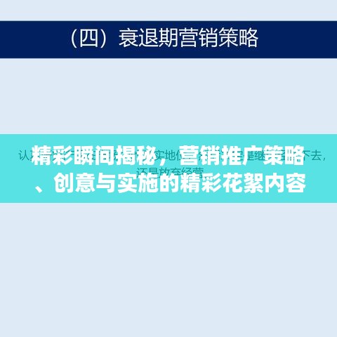 精彩瞬間揭秘，營銷推廣策略、創意與實施的精彩花絮內容！