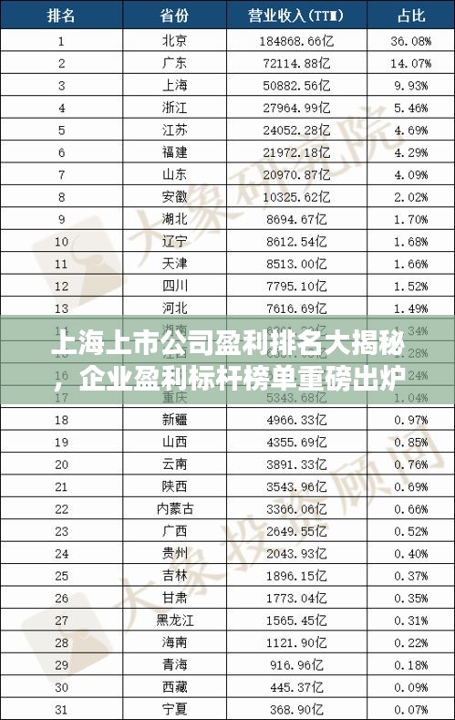 上海上市公司盈利排名大揭秘，企業(yè)盈利標(biāo)桿榜單重磅出爐！